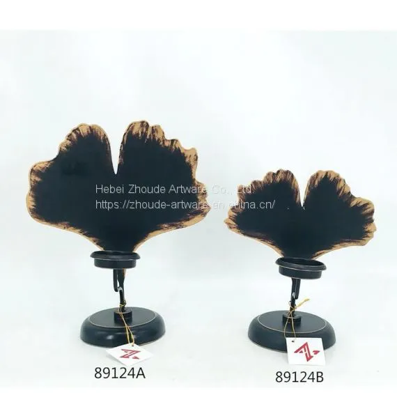 New Design Metal Hollow Leaf Shape Candle Holder for Home Decoration photo-4