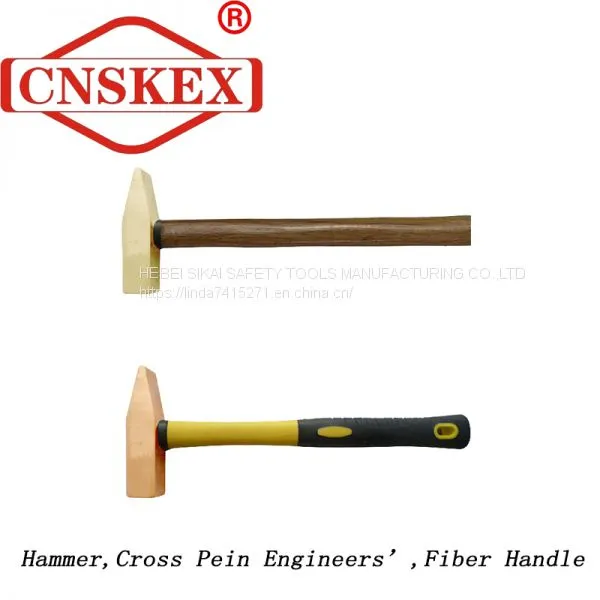 Non Sparking Tools Hammer Cross Pein Engineers' Fiber Handle