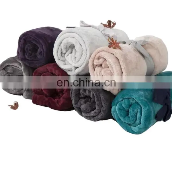 100% Polyester Super Soft Flannel Throw Blanket Plain Dyed Blanket Baby Swaddle Blanket