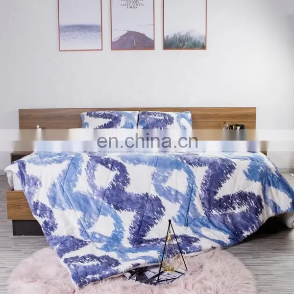 Custom Luxury Polyester Knitted Flannel Fleece Bed Quilt Cover Blanket photo-3