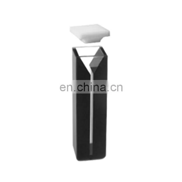 Quartz Spectrophotometer Cuvette 10mm Path Length Cheap Q-134 Micro Cell With Black Walls and With Lid photo-2