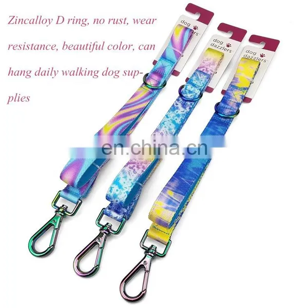 Wholesale Soft and Comfortable Dog Leash With Poop Bag Laser Printing Color Durable With D Ring Pet Leash photo-3