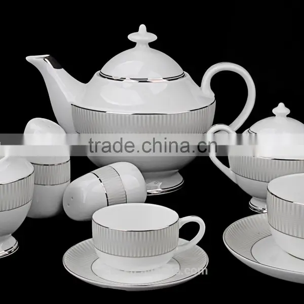 Bone China 15pcs Tea Set With Gold Decal