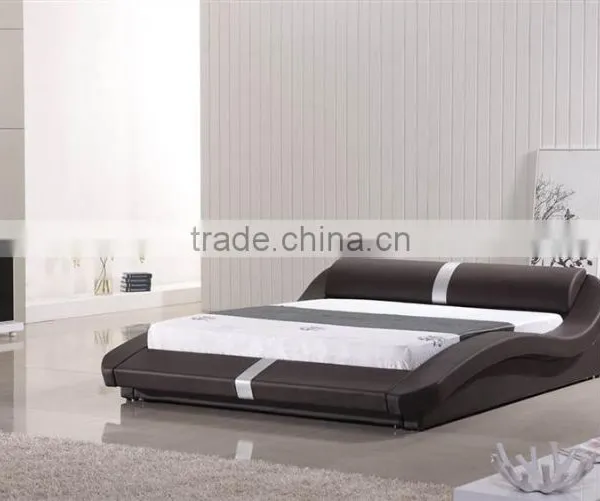 Classic Leather Bed With Leather Button, Cheap King Size Soft Bed photo-3
