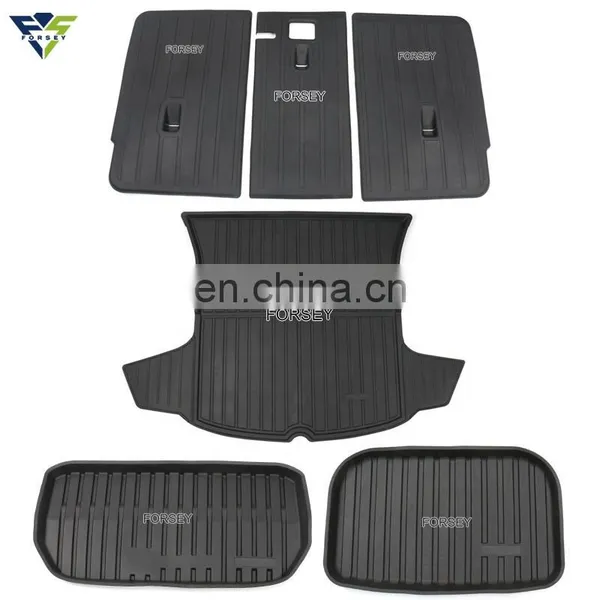 Anti-Scratch Carpet Set TPE Trunk Mats Waterproof Car Mats For Tesla Model Y Tesla Interior Modification Accessories photo-2