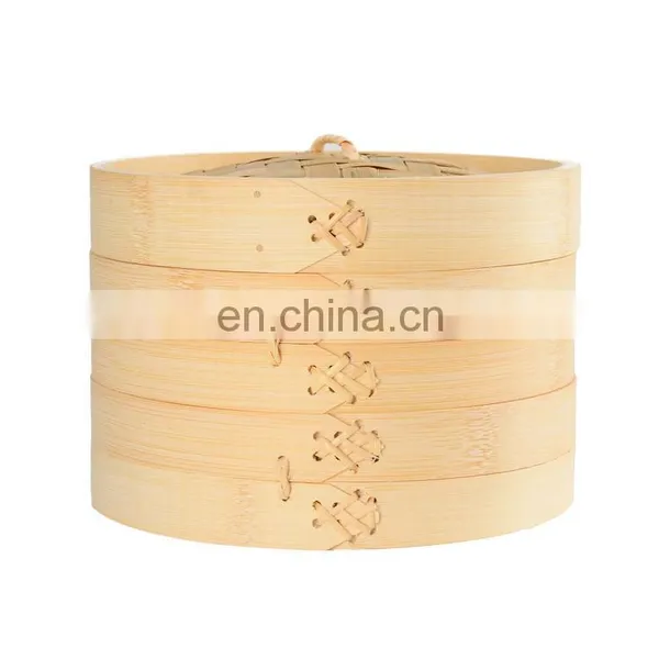 Eco-friendly Natural Round Shape Bamboo Dumpling Basket Chinese Mini Bambu Basket Cooker Dim Sum Sweetcorn Steamer photo-4