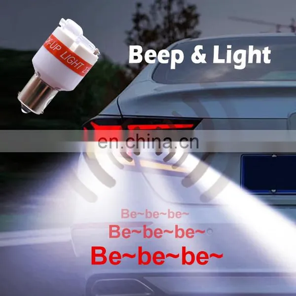 OEM12V 24V 105db Warning Tail Light Auto Car Reversing Back Light With Alarm Sound 1156 P21W photo-5