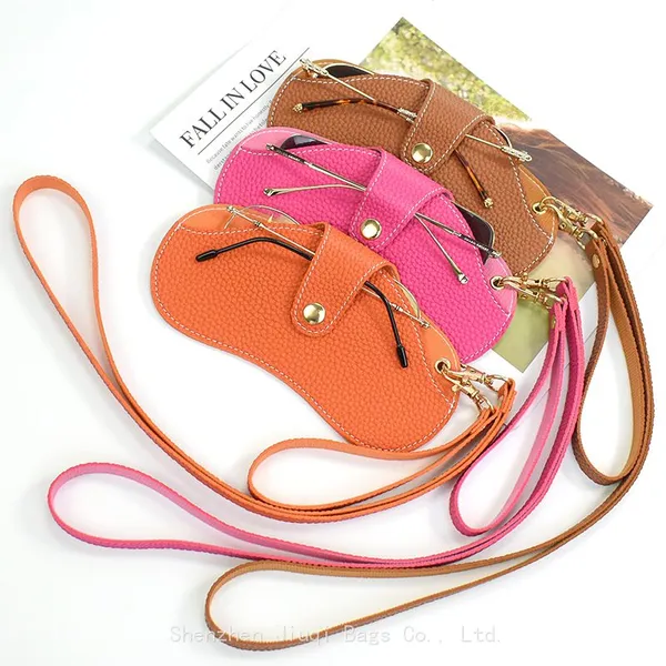 Portable Soft PU Glasses Pouches Sunglasses Leather Bag Spectacle Eyewear Protector Eyeglass Pouch Flat Glasses Packaging Bag photo-2