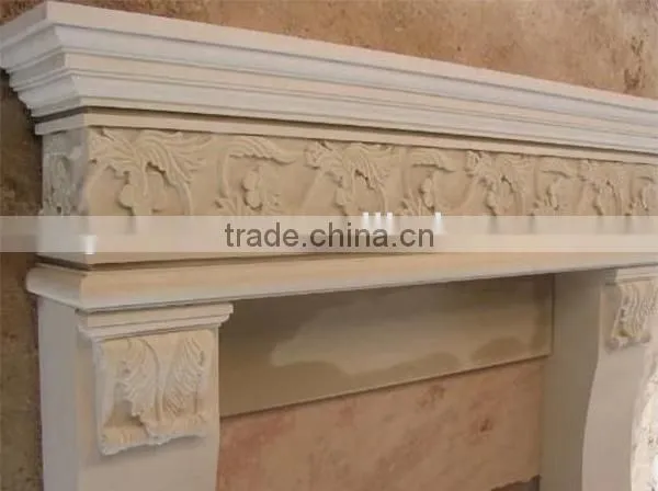 Hot Indoor Natural Polished White Sandstone Fireplace photo-4