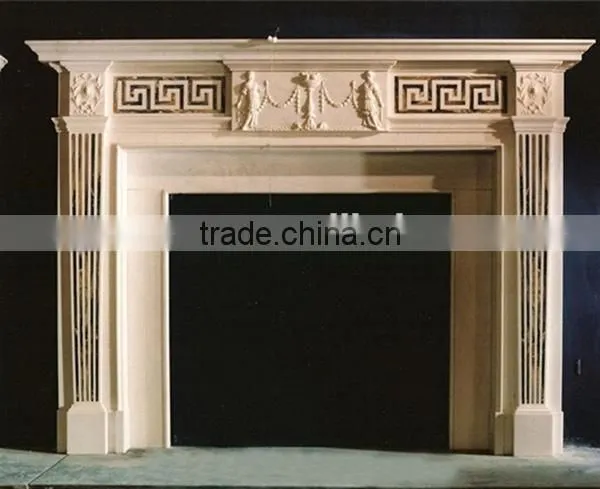 Wholesale Beige Marble Stone Fireplace For Indoor photo-3