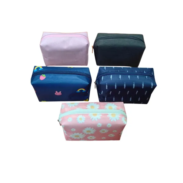 Rectangular Cosmetic Bag, Waterproof Zipper Makeup Pouch, Portable Travel Storage Organizer for Toiletries