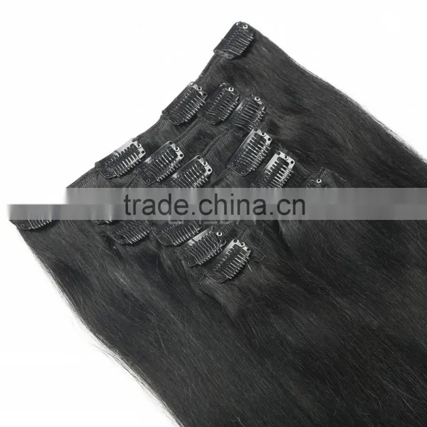 Unprocessed Indian Natural Black Clip in Hair Extensions Supplier's Choice photo-2