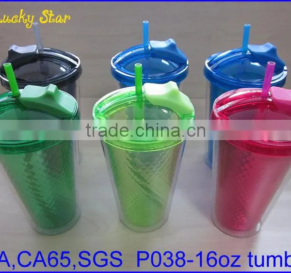 BPA Free AS Tumblers Cups With Slide Lids and Silicone Straw FDA Standard