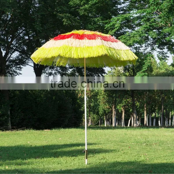 Outsunny Outdoor Straw Beach Patio Umbrella Parts Stand Mixed Color Umbrella Promotional photo-3