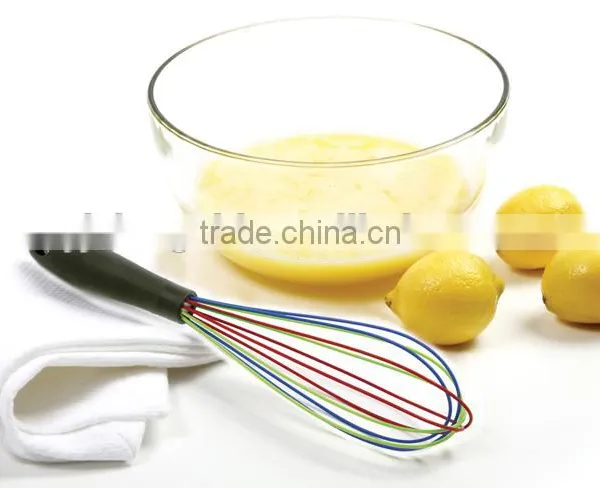 Hot Sale Rainbow Silicone Whisk With PP Handle Silicone Kitchen Utensils for Blending, Whisking, Beating & Stirring