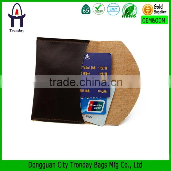 PU Leather Card Holder Protective Card Case With Botton Closure