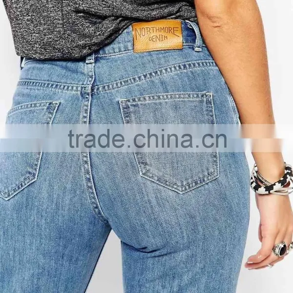 High Quality Wholesale Womens Denim Low Rise Oversized Boyfriend Jeans With Roll Hem & Ripped Knees Quality Choice photo-2