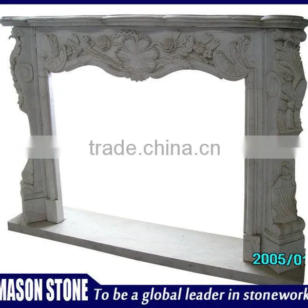 Indoor marble fireplace mantel shelf