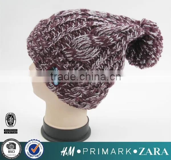 Wholesale Cable Beanie Bluetooth Music Speaker Hat Cap beanie with Headphone