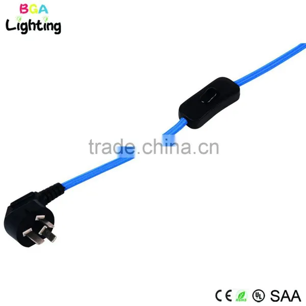 90 Degree Power Cord Plug With Braided Wire VDE photo-2