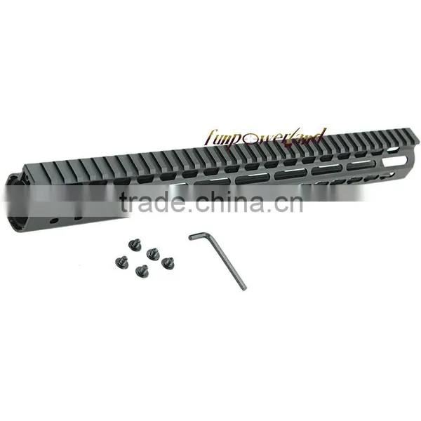 Funpowerland Black Float NSR 15 Inch Handguard One-piece Top Rail System KeyMod High Quality Lightest For AR-15 M4 M16 photo-2