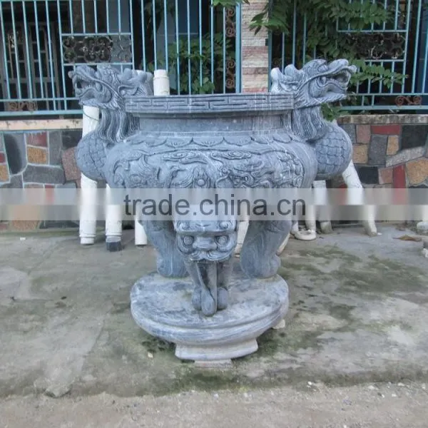 Hand Sculpture Carving Stone Marble Large Censer Thurible photo-5
