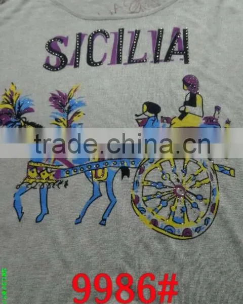 Printing and Hot Drilling Technology of Girls Overpull Sweater 9986#