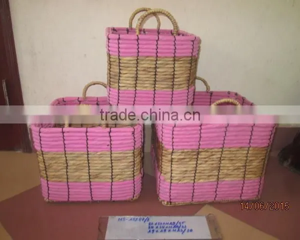 New Products! Water Hyacinth Basket/storage Basket With 2 Handle photo-3