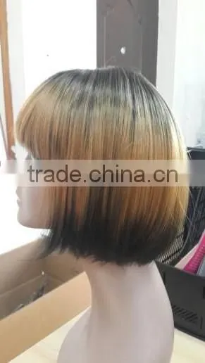 Hot Sale Short Bob Style Ombre Wig High Temperature Resistant Japanese Fiber Synthetic Bob Wig photo-2