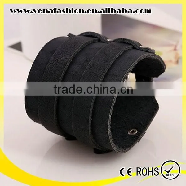 Wide Genuine Multilayers Dainty Jewelry Cheap Leather Jewelry photo-3