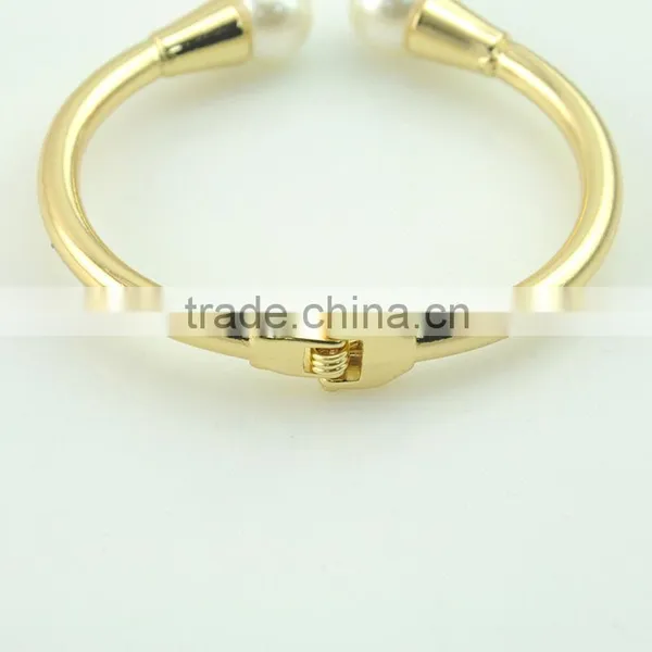 New Fashion Gold Plated Cuff Pearl Friendship Bracelet Bangles Designs photo-5