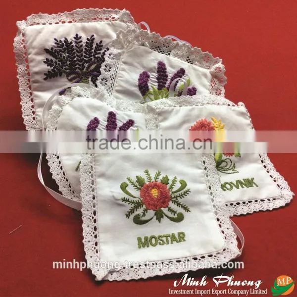 High Quality Hand Embroidery Flower Powder Fragrant Bag photo-4