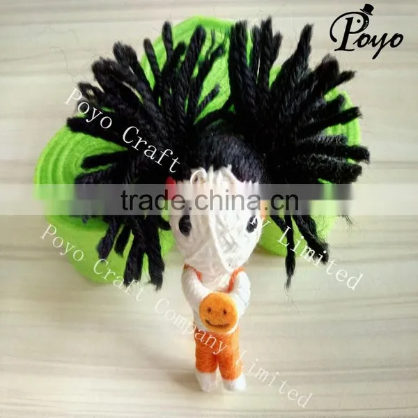 Exaggerated Hairstyle Girl Voodoo Doll Keycahin