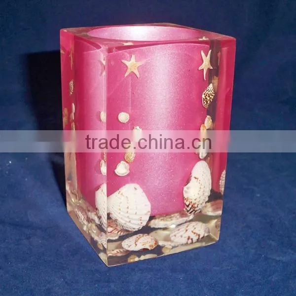 Polyester Resin Crafts for Gift as Desco Crystal Penholder