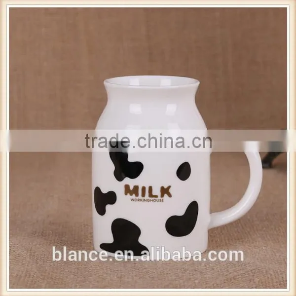 Porcelain Milk Cup Small Mouth Design Cow Milk Mug photo-3