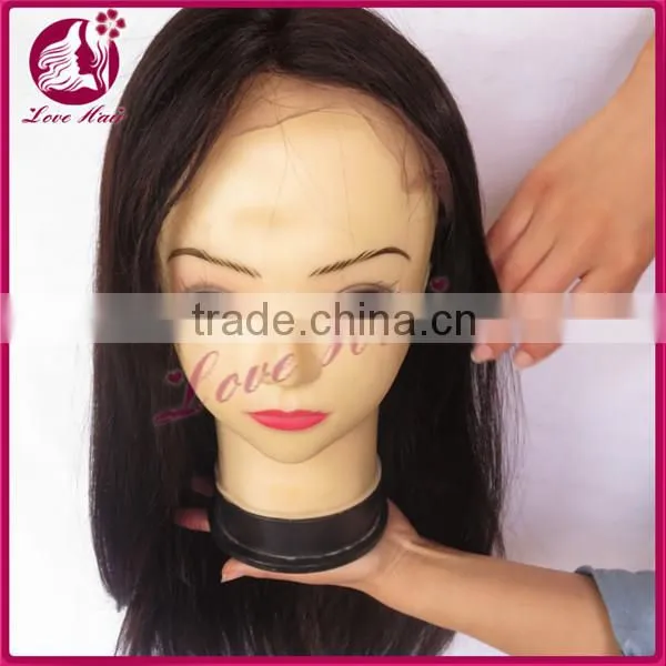 Customed Unprocessed Virgin Remy Human Hair Lace Front Wigs With Bangs