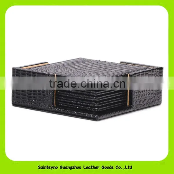 China Supplier Economic Square Pu Leather Coaster Wholesales Price 16035 photo-4