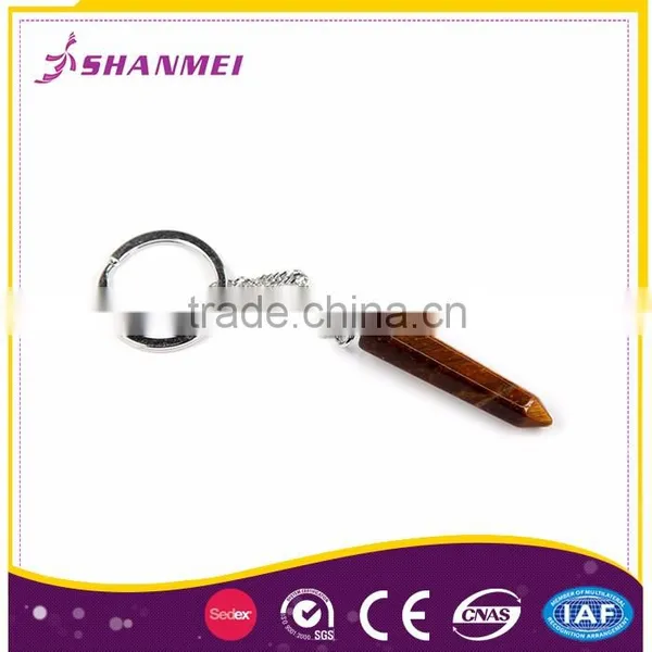 Custom Logo Gemstone Alloy Keychain Ring Factory photo-3