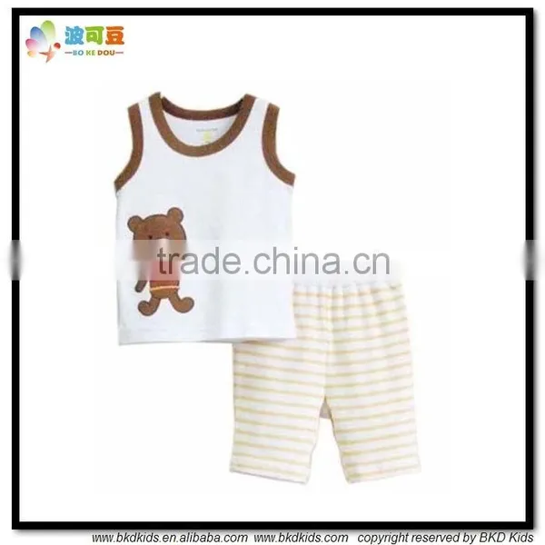 BKD Animal Embroidery Sleeveless Baby Boy Clothing Set photo-5
