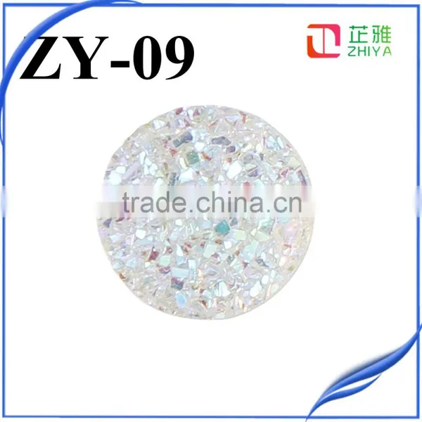 2016 Fashion Agate Geode Slice Pendant Big Round 12mm Silver Agate Druzy Tianium Druzy Cabochon photo-3