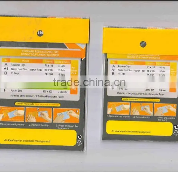 A4 Self-sealing Laminating Film/self-laminating Film Pouches for Photo, Document photo-6