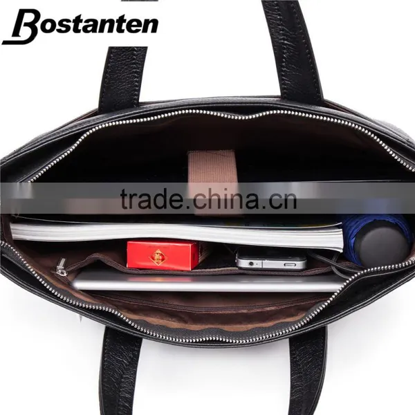 Business Brown Leather Men Briefcase Messenger Hand Bags Fashion photo-6