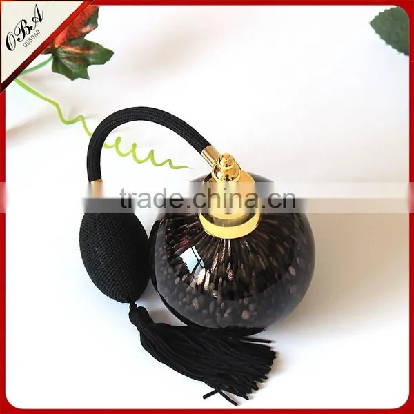 OUBOAO Handmade Luxury Airbag Glass Black Perfume Bottle , Screw Cap Repeatable Use Empty Perfume Bottle photo-3