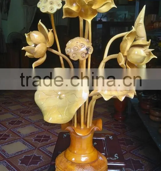 Cheap Wooden Vase for Home Decoration, Lotus Flower Vase photo-3