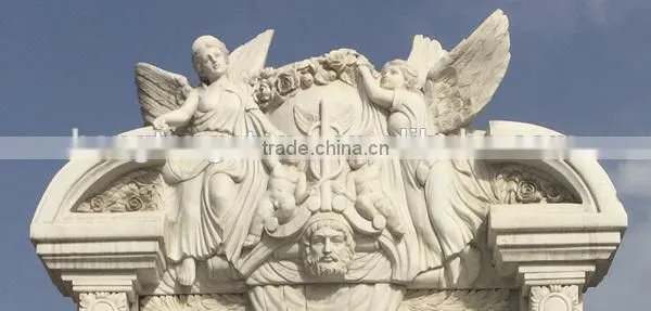 Freestanding White Marble Statue Double Decorative Fireplace Mantel photo-3