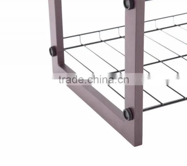 Vivinature 12-pair Shoe Rack Black Steel Wire With Wood Frame photo-6