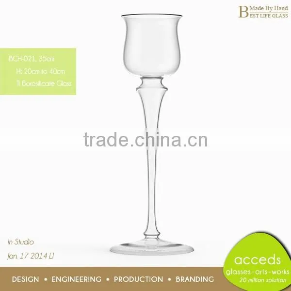 Eco-Friendly Pyrex Glass Pedestal Candle Holders photo-2