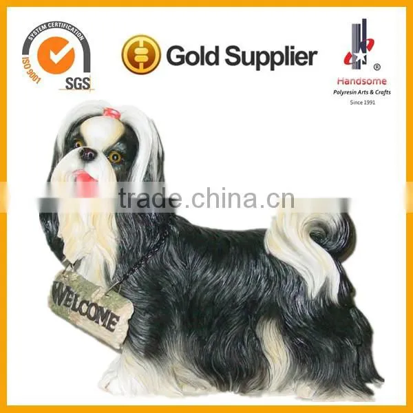 10 Inch Lifelike Animal Dog Sculpture Home Decoration Swizerland Rescue Dog Resinic Craft photo-3