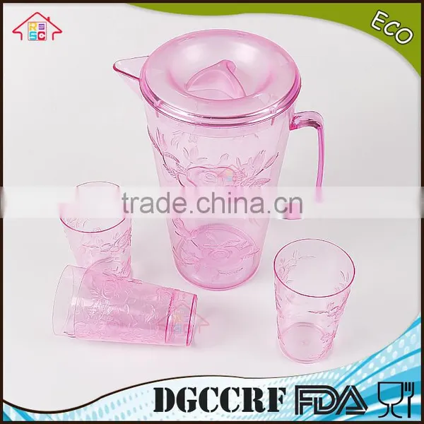 NBRSC Set of 5 Pcs Plastic PS Cold Water Jug Water Kettle Hollow Drinking Bottle PP Pot Double Layer Watering Can photo-4