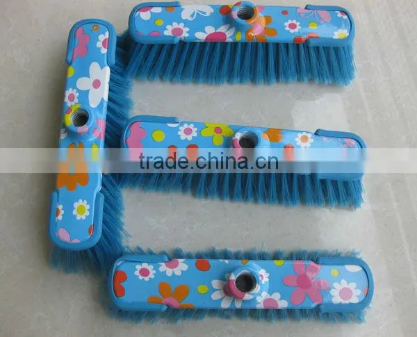 120cm Length Flower PVC Design Plastic Broom With Stick for Cleaning Tools photo-3